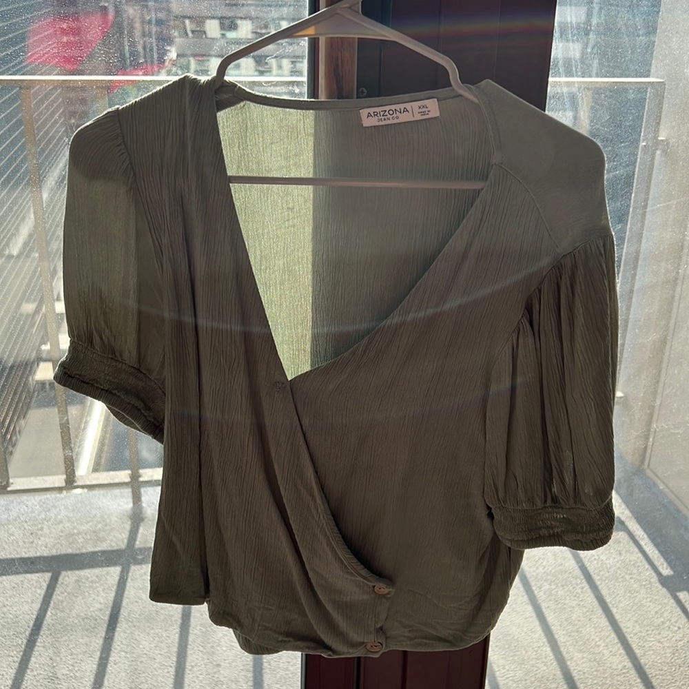 Olive green crop top